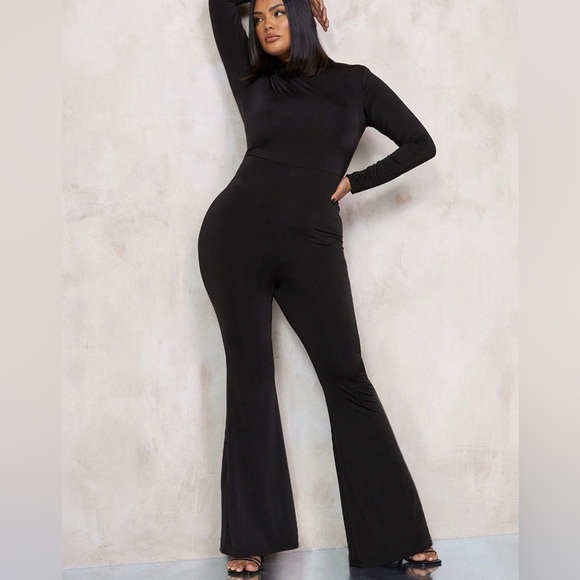 BOOHOO BY KOURTNEY KARDASHIAN OPEN BACK JUMPSUIT BLACK SIZE 20 (3XL) NEW - Picture 1 of 15